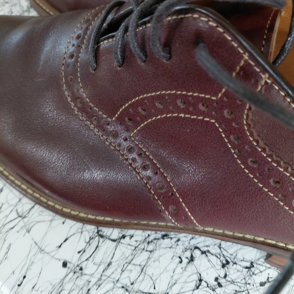 Johnston & Murphy Men’s Oxford Style Shoes. J.M. Warner LU 9D A dark brown color - Picture 5 of 13